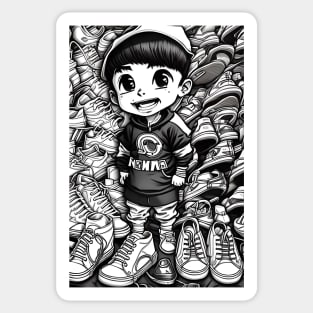 Anime Boy with Shoes Sticker